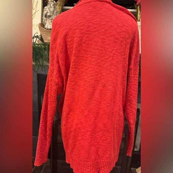 J Jill Cotton Blend Button Front Cardigan w/ Pockets Red Women’s Large Teacher - Picture 4 of 7